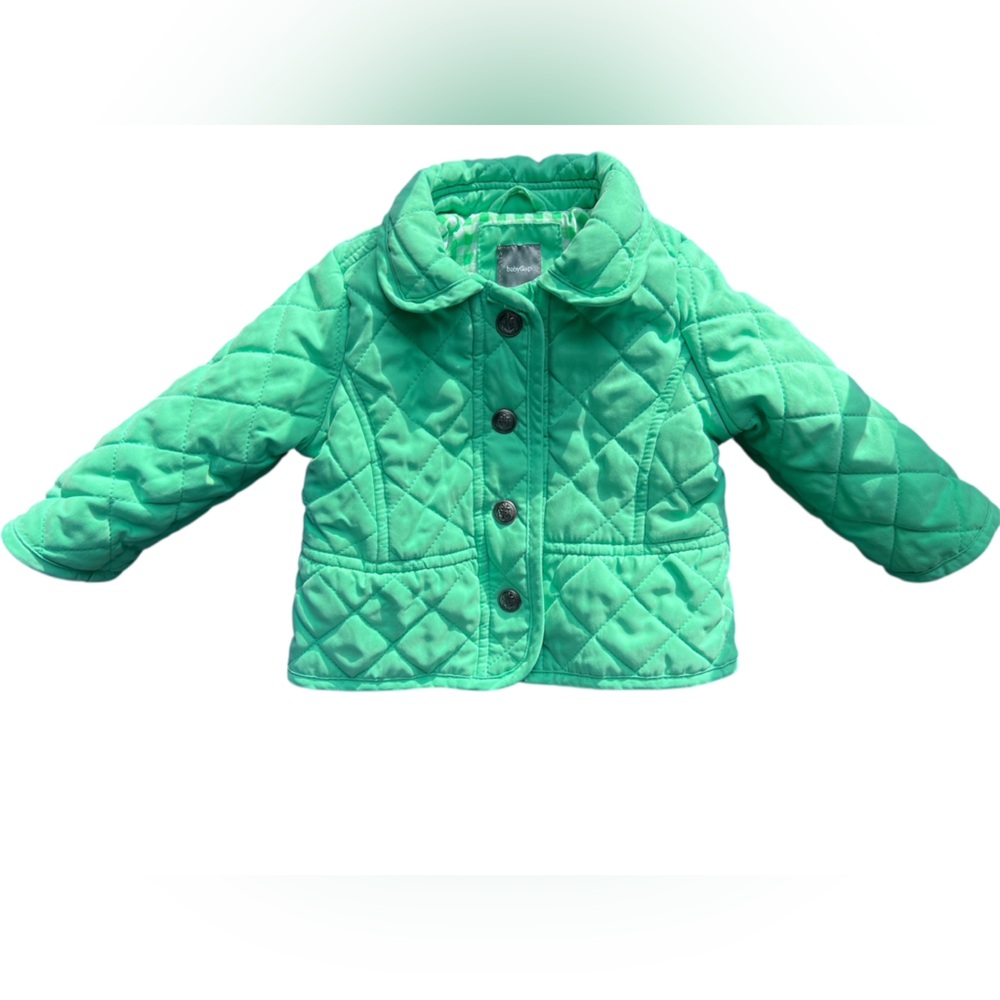 Baby Gap Green Quilted Kids Coat, 6-12 Mos‎